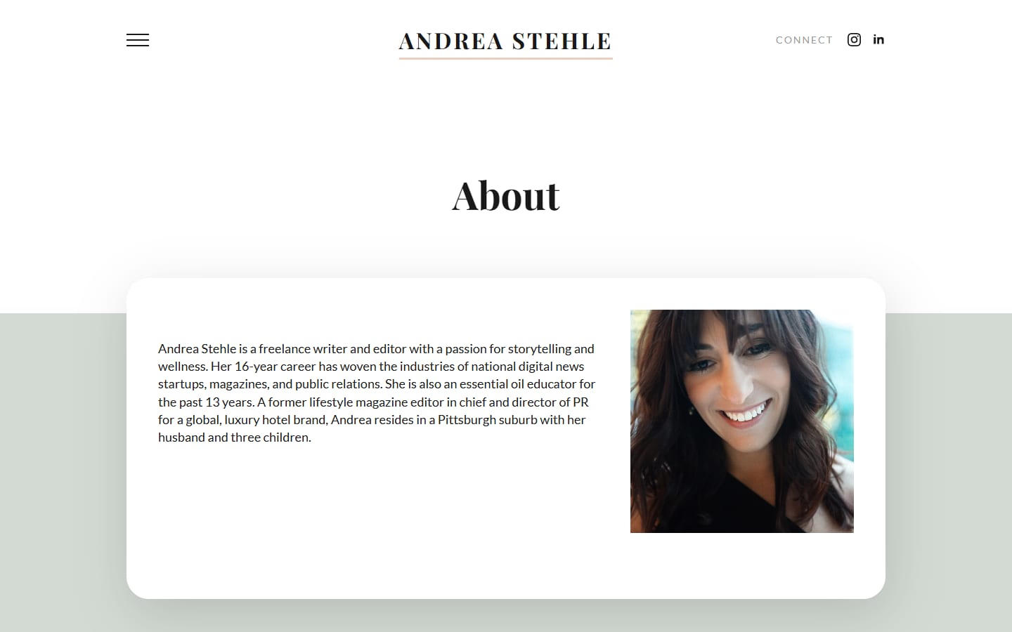 Andrea Stehle about page