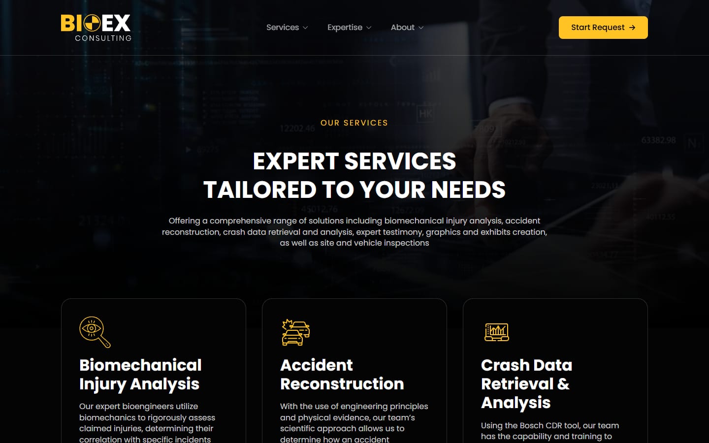 BioEx Consulting services page