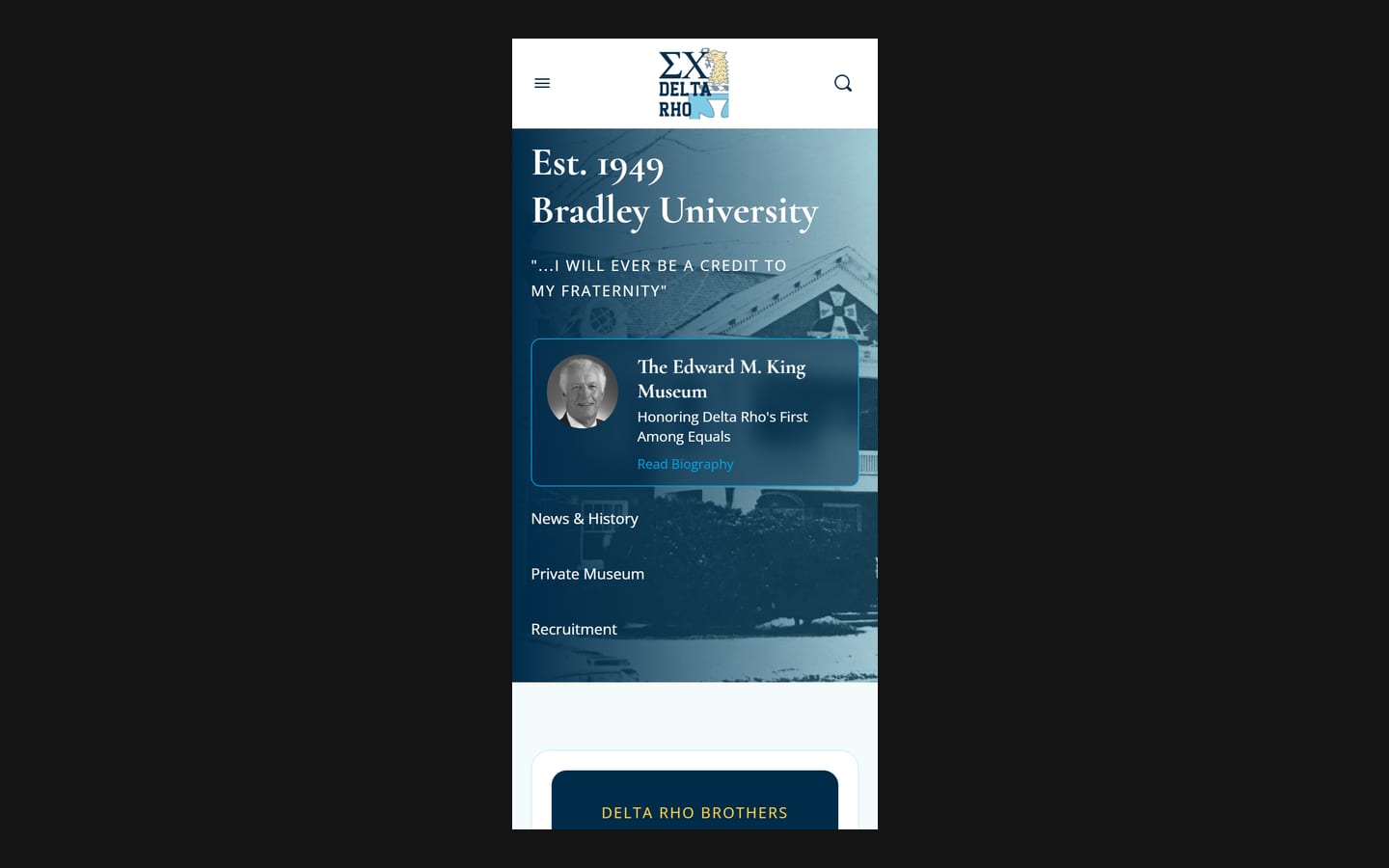 Homepage on a phone