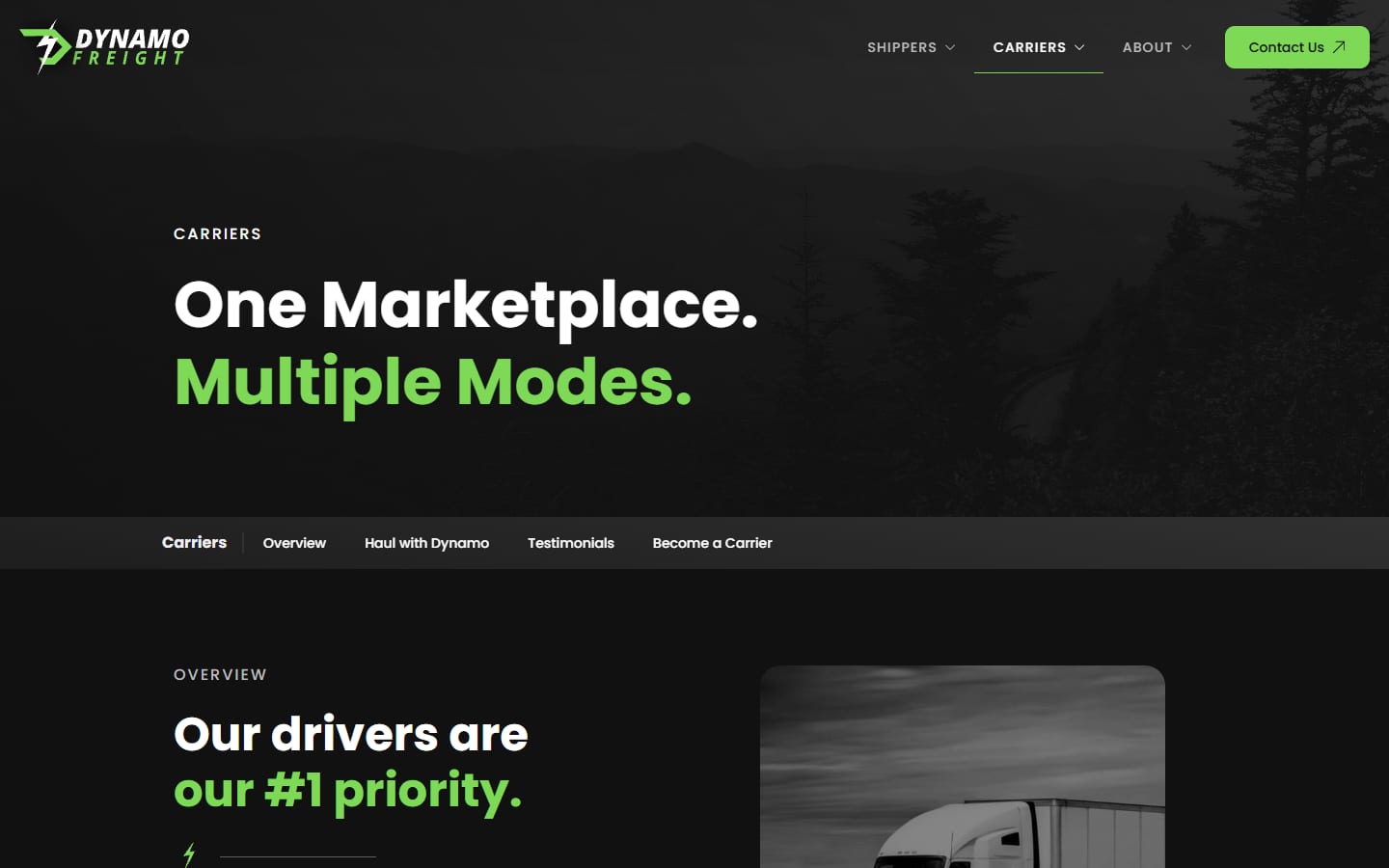 Dynamo Freight carriers page