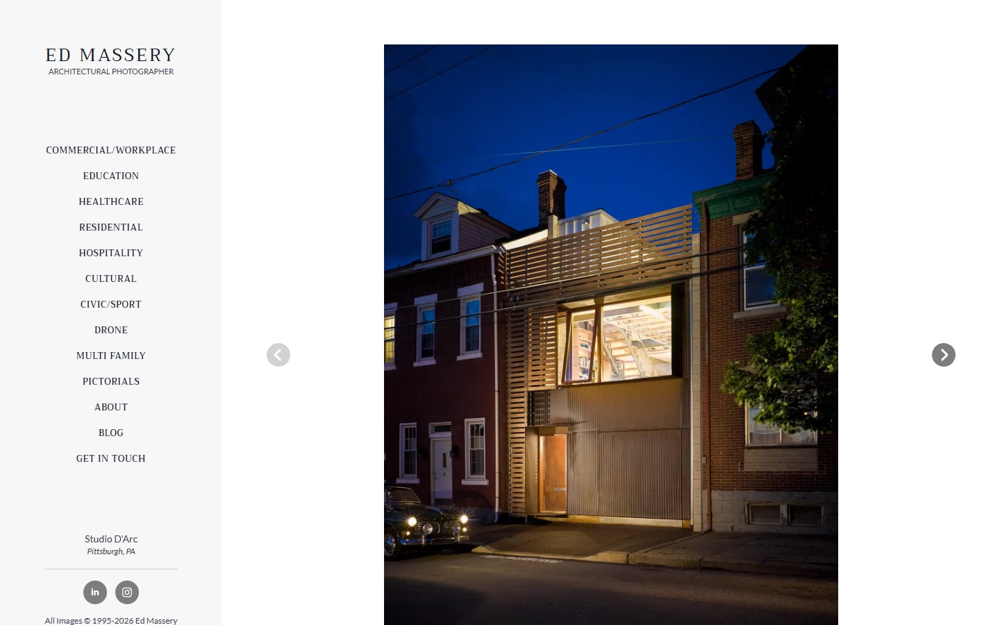 Ed Massery project page, live/work studio