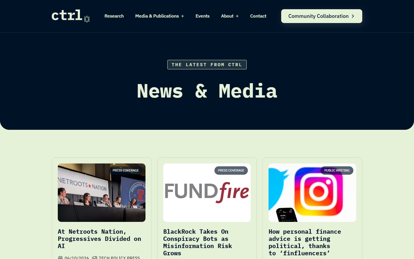 Pitt CTRL news and media page