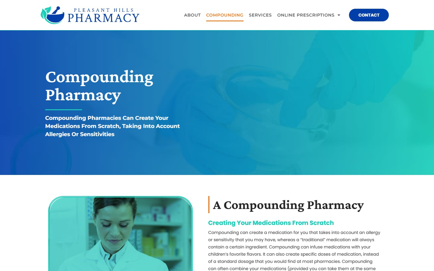 Pleasant Hills Pharmacy compounding page
