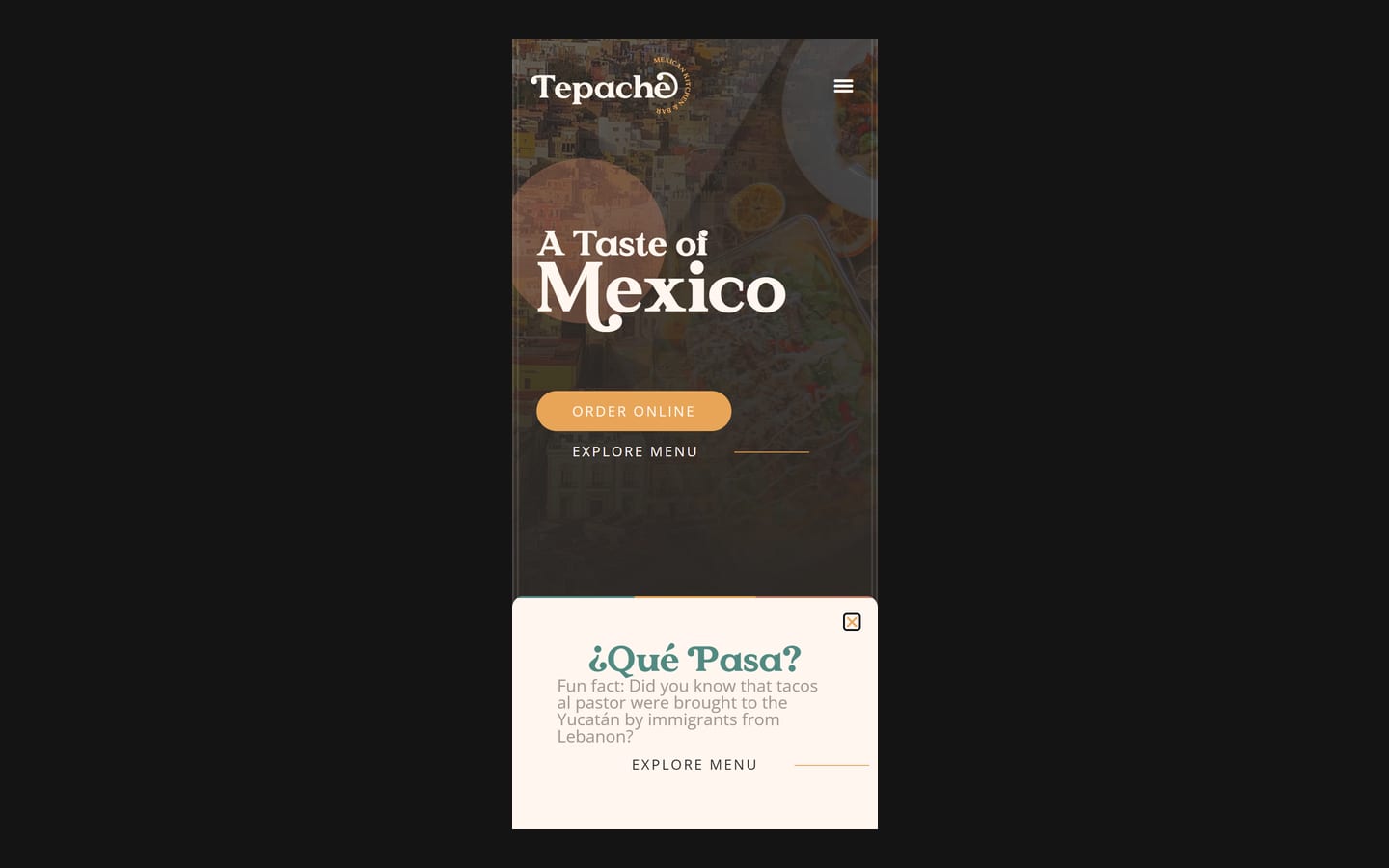 Homepage on a phone