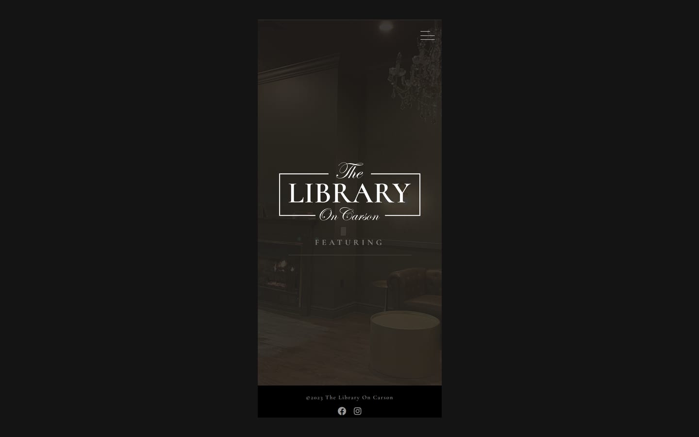 The Library on Carson homepage on a phone